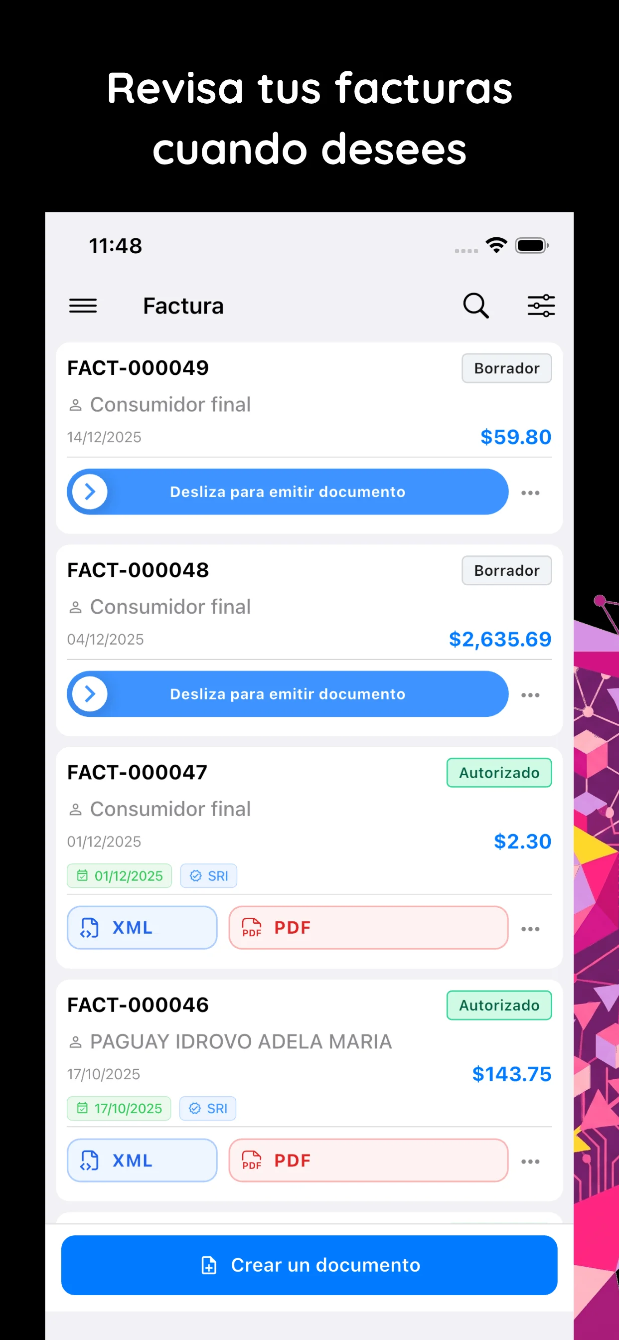 Nova Android App - Lista de Facturas